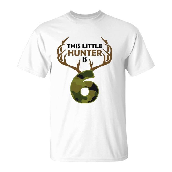 Funny 6Th Birthday 6 Years Old Deer Hunter Gift For Boys Kids T-Shirt