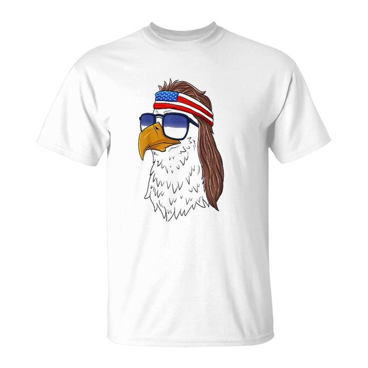 Funny  American Bald Eagle Mullet 4Th Of July T-Shirt