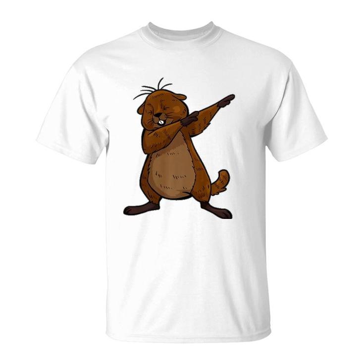 Funny Groundhog Day Funny Dabbing Groundhog T-Shirt