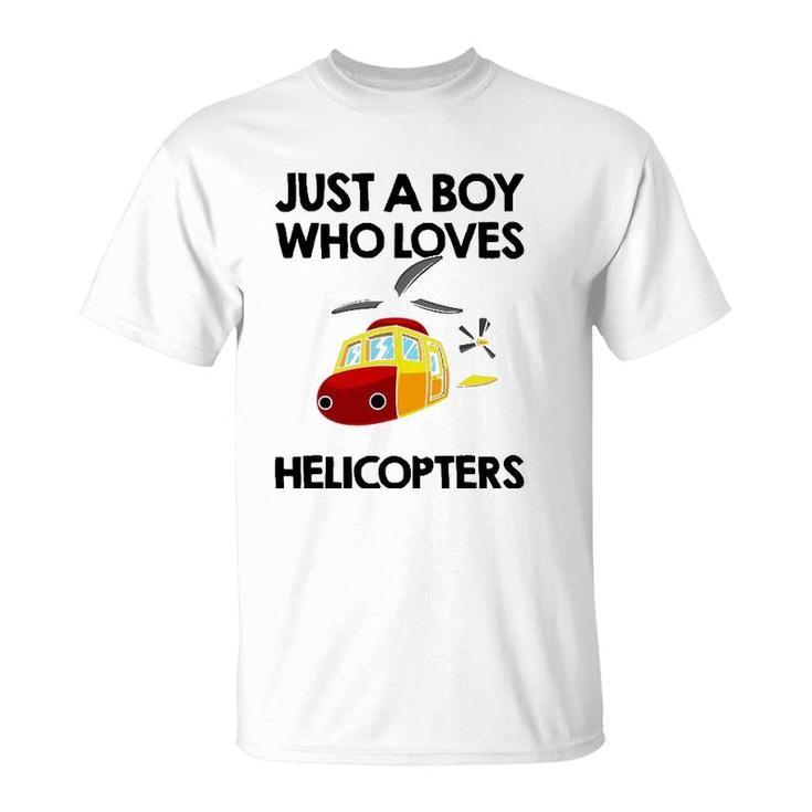 Funny Helicopter Gift Boys Toddler Kids Men Pilot Aviator T-Shirt