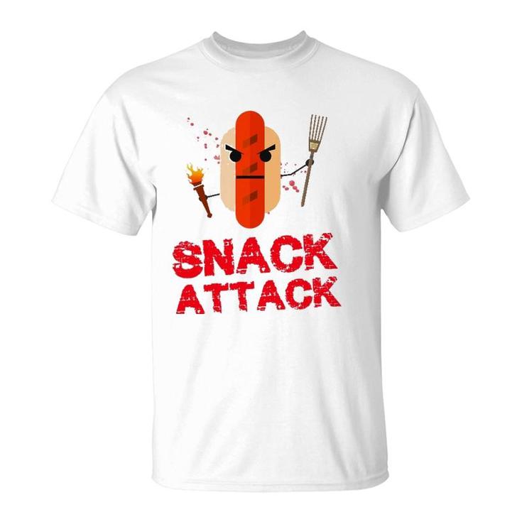 Funny Hot Dog Snack Attack Food Snacks T-Shirt