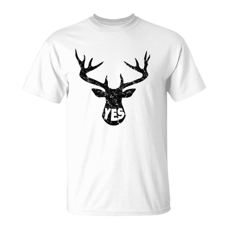 Funny Husband Deer, Yes Dear Happy Wife T-Shirt