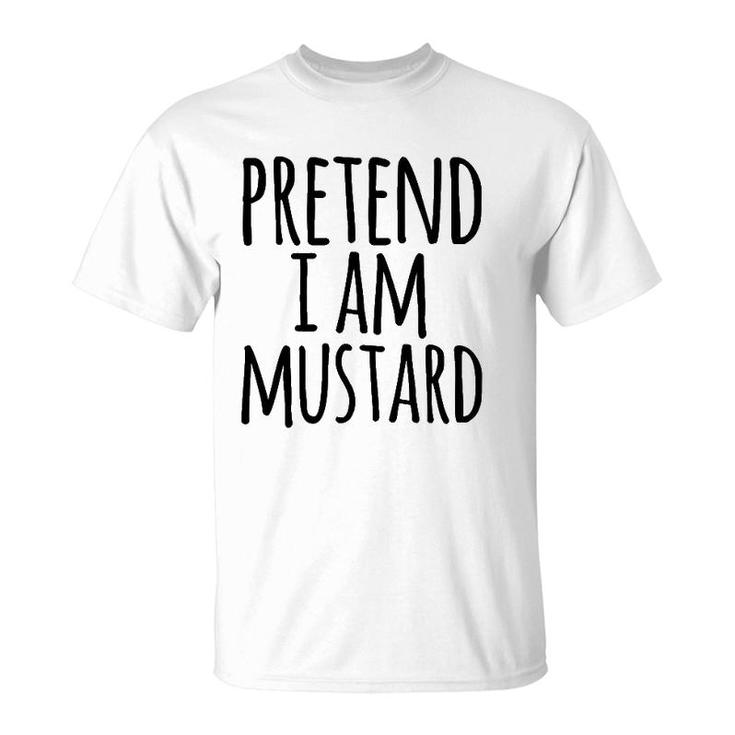 Funny Lazy Halloween Pretend I Am Mustard Costume T-Shirt