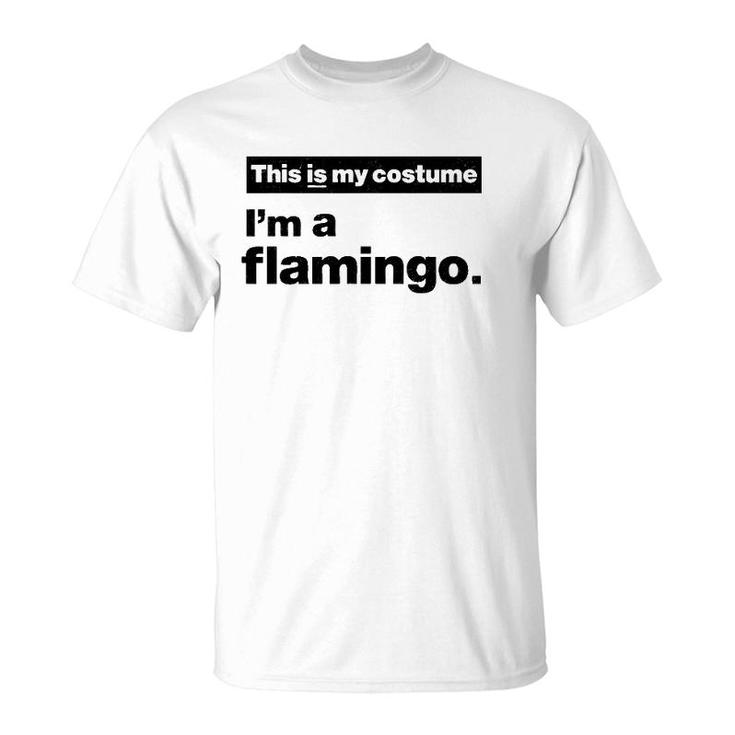 Funny Lazy This Is My Halloween Costume Pink Flamingo T-Shirt