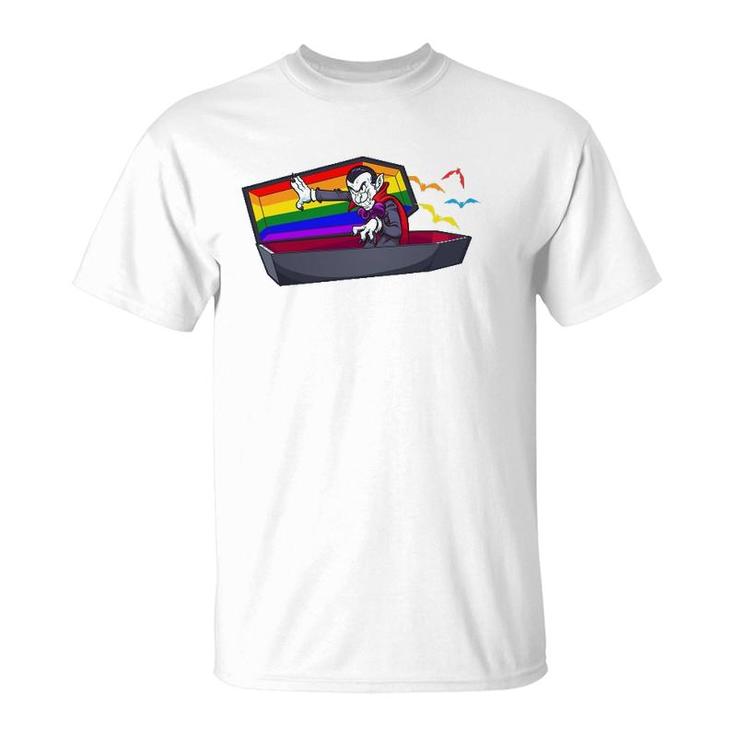 Funny Lgbt Gay Pride Vampire And Bats Halloween T-Shirt