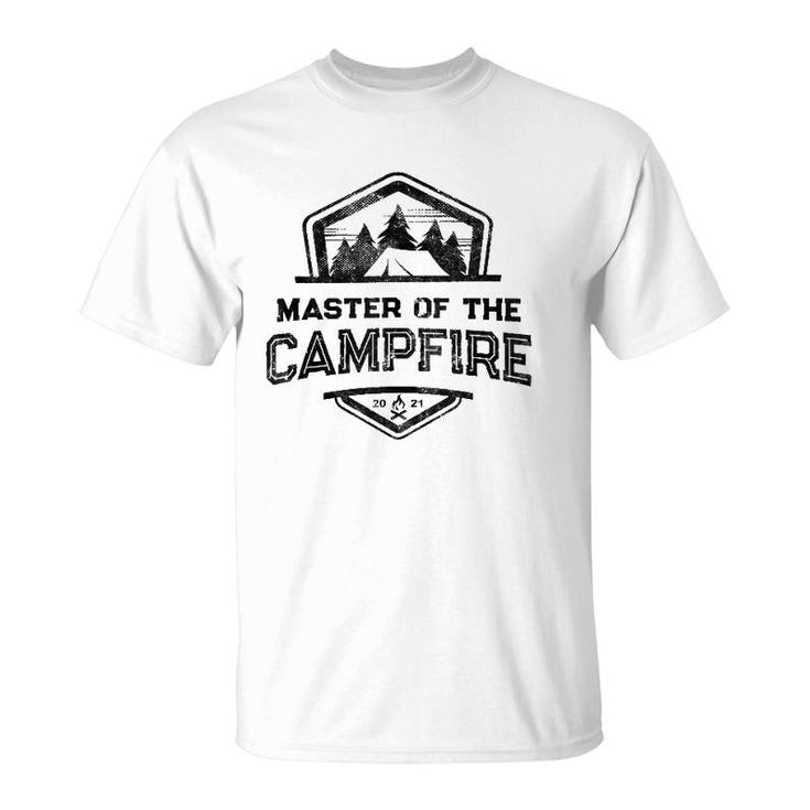 Funny Master Of Campfire Hiking Camping Life Camp Leader  T-Shirt