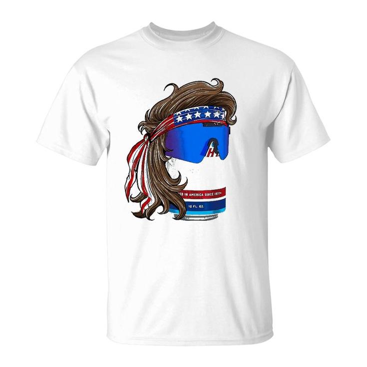 Funny Patriotic Mullet Beer Graphic Tee 4Th Of July Summer T-Shirt