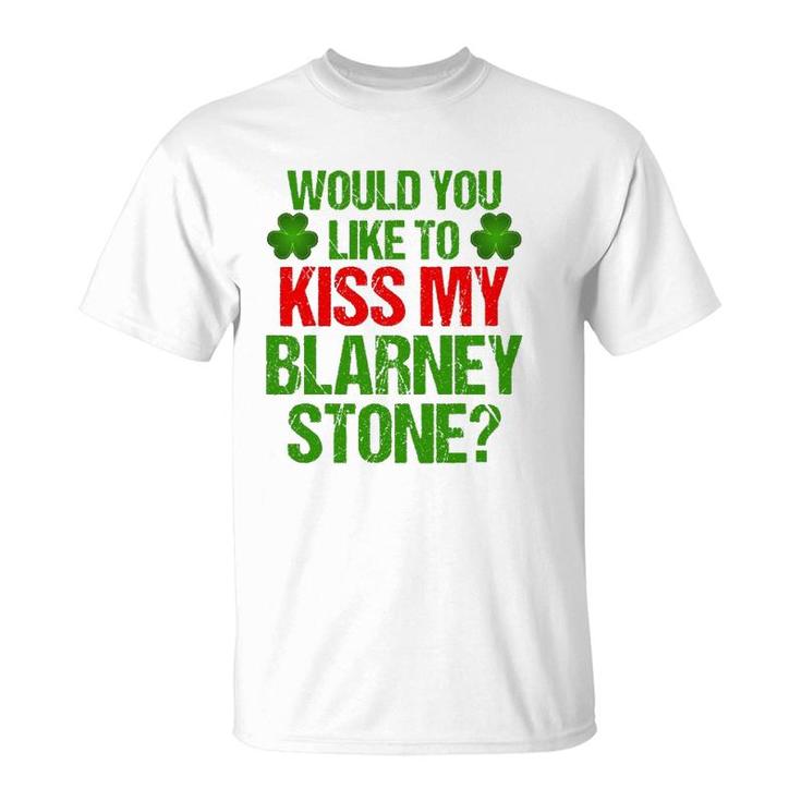 Funny St Patrick's Day Kiss My Blarney Stone Irish Gift T-Shirt