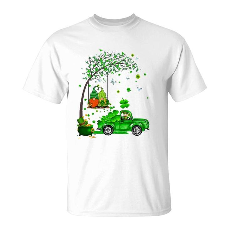 Funny Tractor Gnome Happy St Patrick's Day Men Women Kids T-Shirt