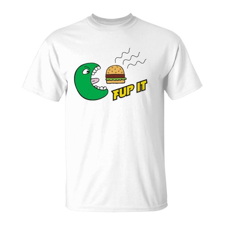 Fup It Cheeseburger Monster Cartoon T-Shirt