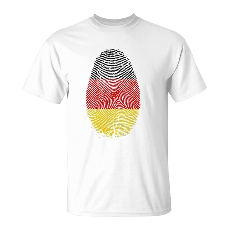 Germany Flag Fingerprint It Is In My Dna Gift For Germans T-Shirt