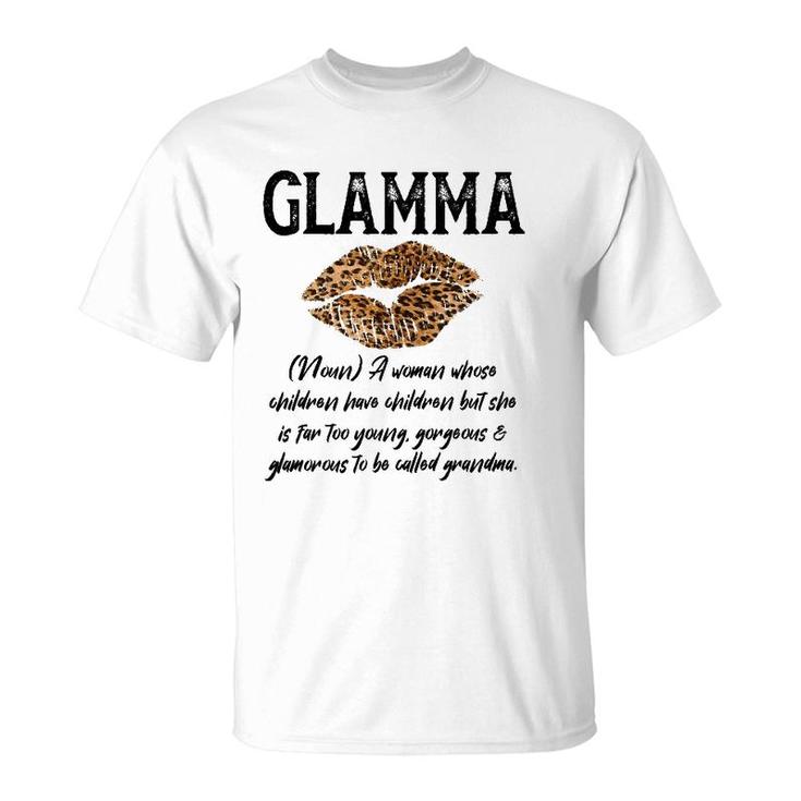 Glamma Leopard Lips Kiss- Glam-Ma Description- Mother's Day T-Shirt