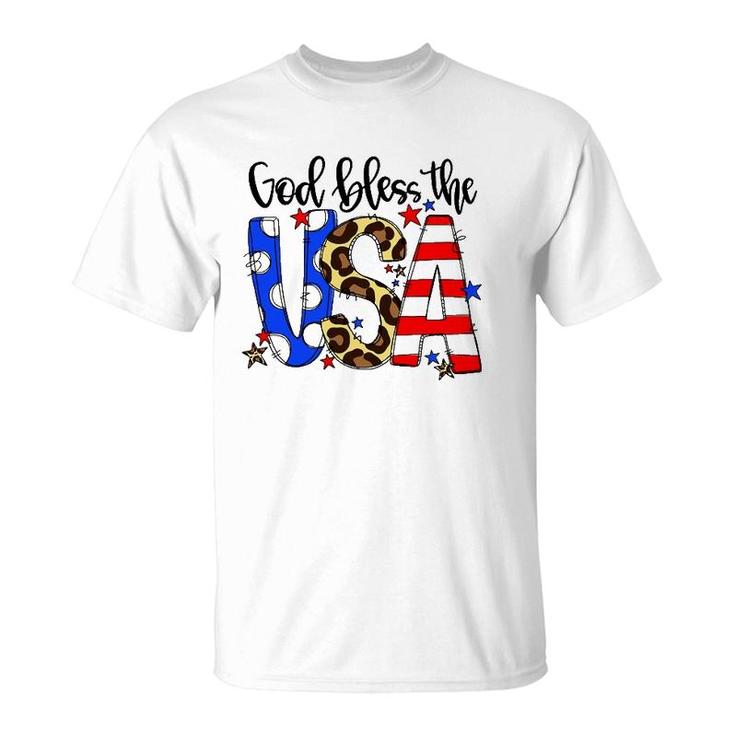 God Bless The Usa 4Th Of July Leopard T-Shirt