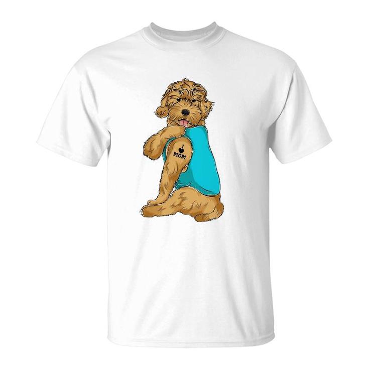 Goldendoodle I Love Mom Tattoo Apparel Dog Mom Gifts Womens T-Shirt