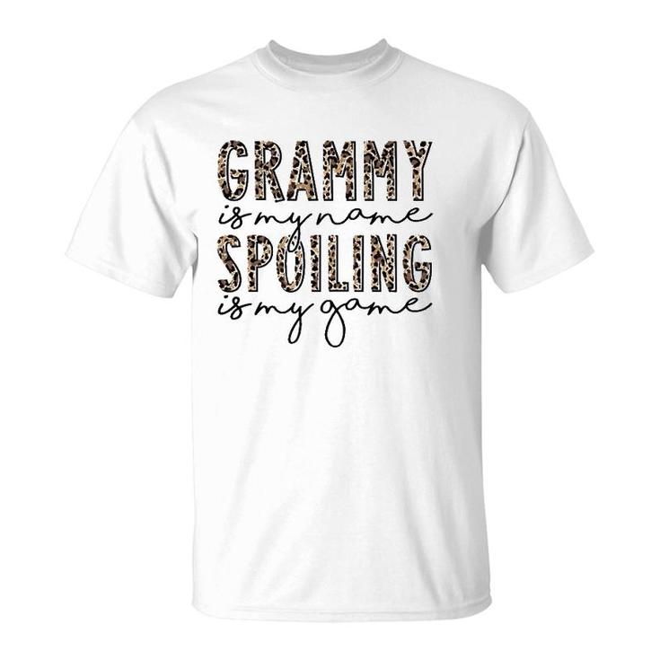 Grammy Is My Name Spoiling Is My Game Leopard Mother's Day T-Shirt