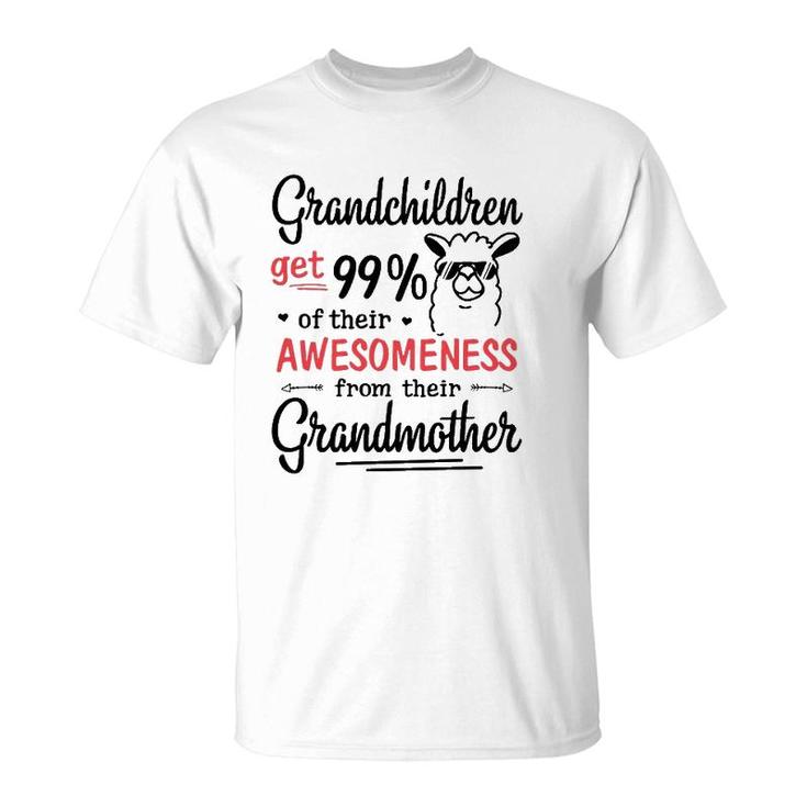 Grandchildren Get 99 Of Their Awesomeness From Their Grandmother Llama Version T-Shirt