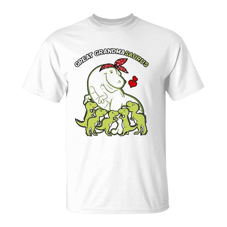 Great Grandmasaurus Grandma 5 Kids Dinosaur Mother's Day T-Shirt