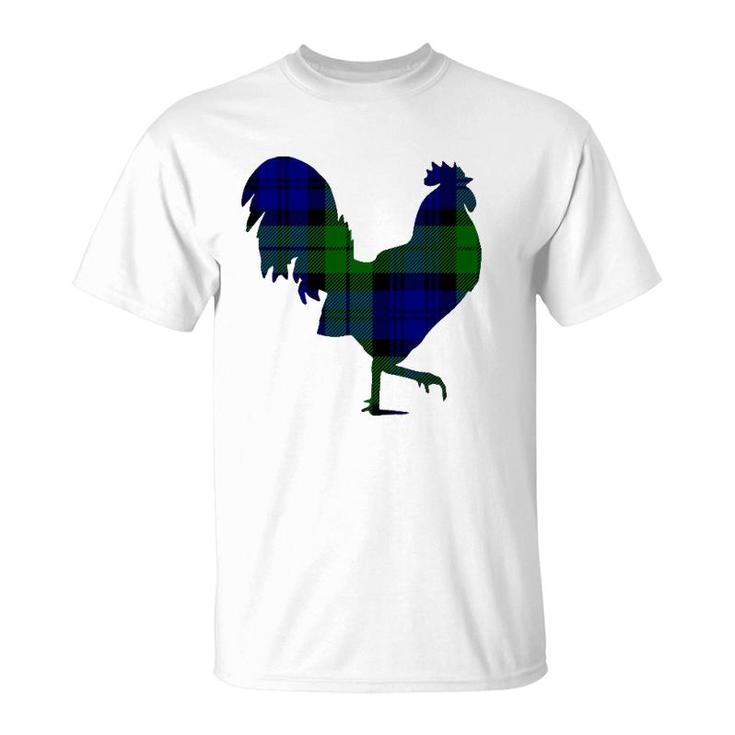 Green And Blue Plaid Chicken Scottish Pride Tartan T-Shirt
