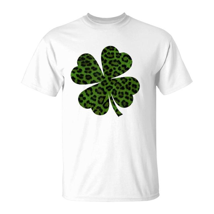 Green Leopard Shamrock Funny Irish Clover St Patrick's Day Tank Top T-Shirt