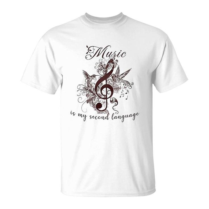 Guitar Music Is My Second Language T-Shirt