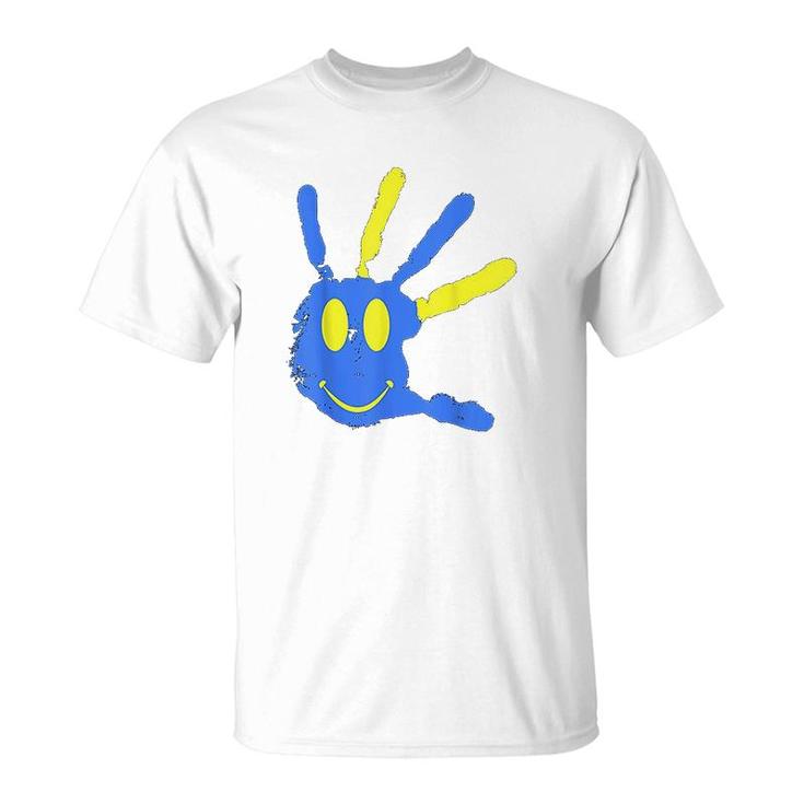 Hand Smiley Face Down T-Shirt
