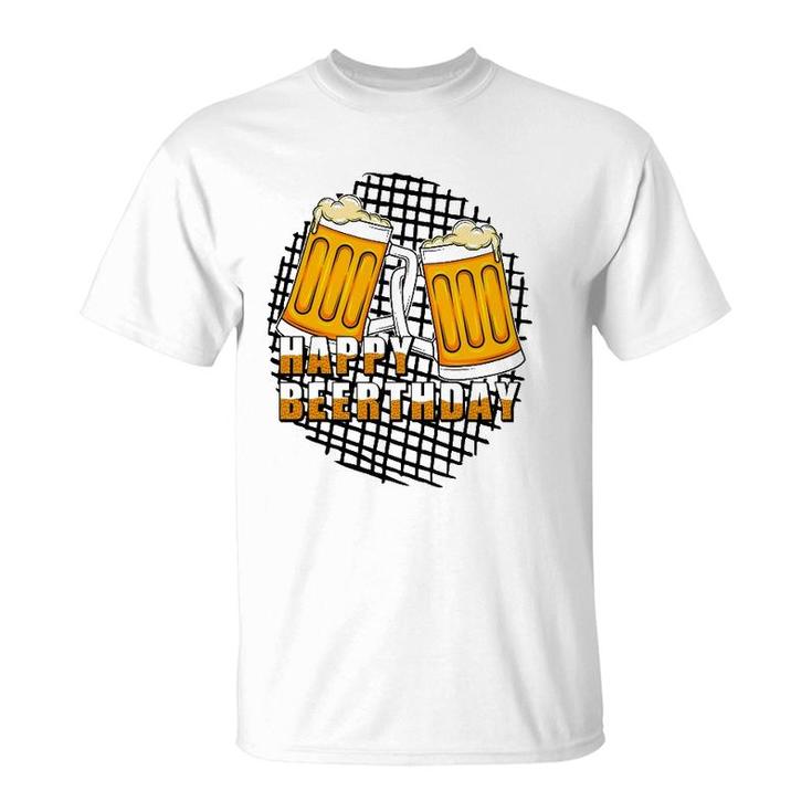 Happy Beerthday Cool Beer Birthday Quote T-Shirt