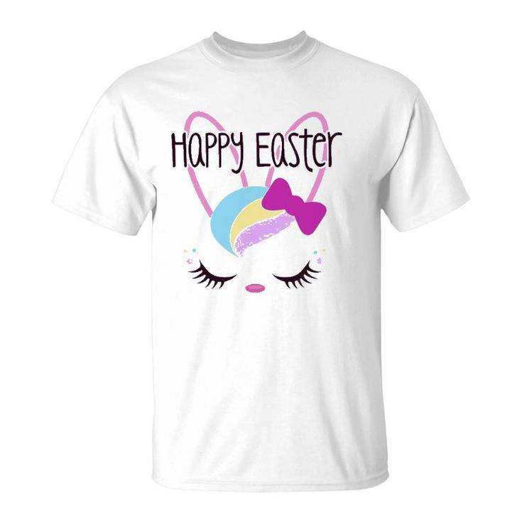 Happy Easter Bunny Sleeping Face Cute Funny Christian Girls T-Shirt