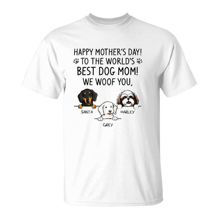 Happy Mother's Day To The World's Best Dog Mom We Woof You Santa Harley Grey T-Shirt