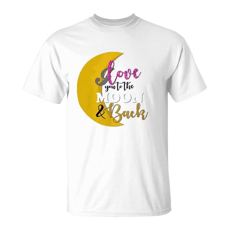 Happy Valentine's Day Moon Graphic I Love You To Moon T-Shirt
