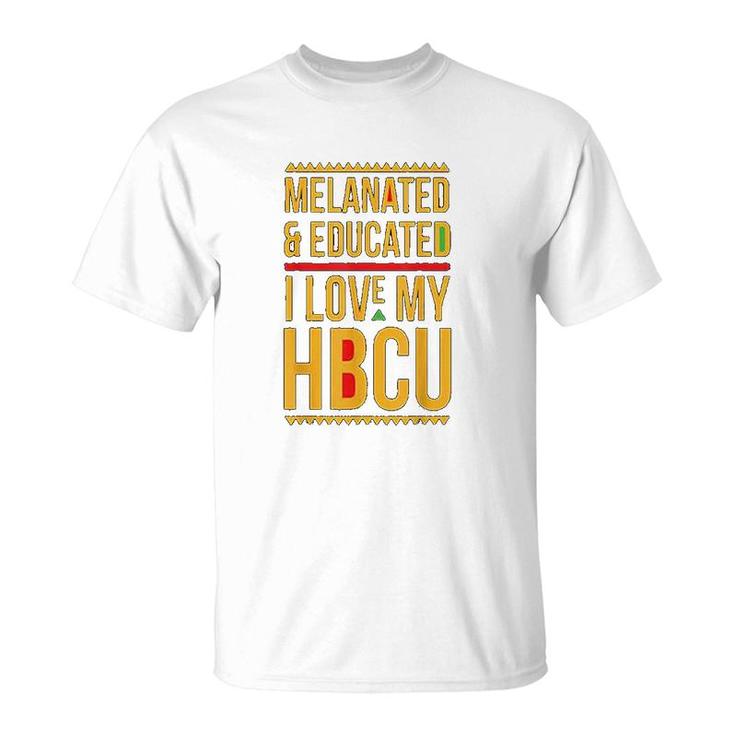 Hbcu Pride  Melanated Educated I Love My Hbcu T-Shirt