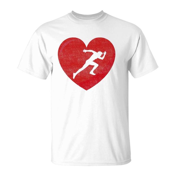 Heart Lover Running Gift Valentines Day For Men Women T-Shirt