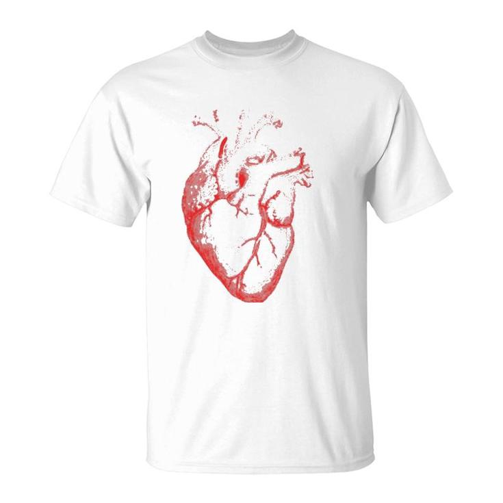 Hearts Design Anatomical Heart Fine Arts Graphical Novelty T-Shirt