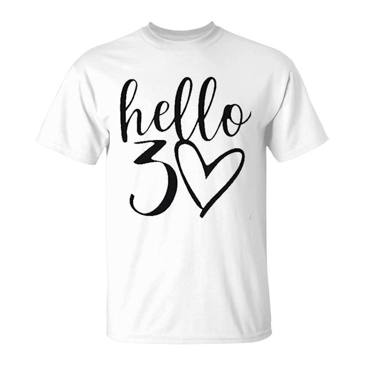 Hello Thirty Letter Print T-Shirt