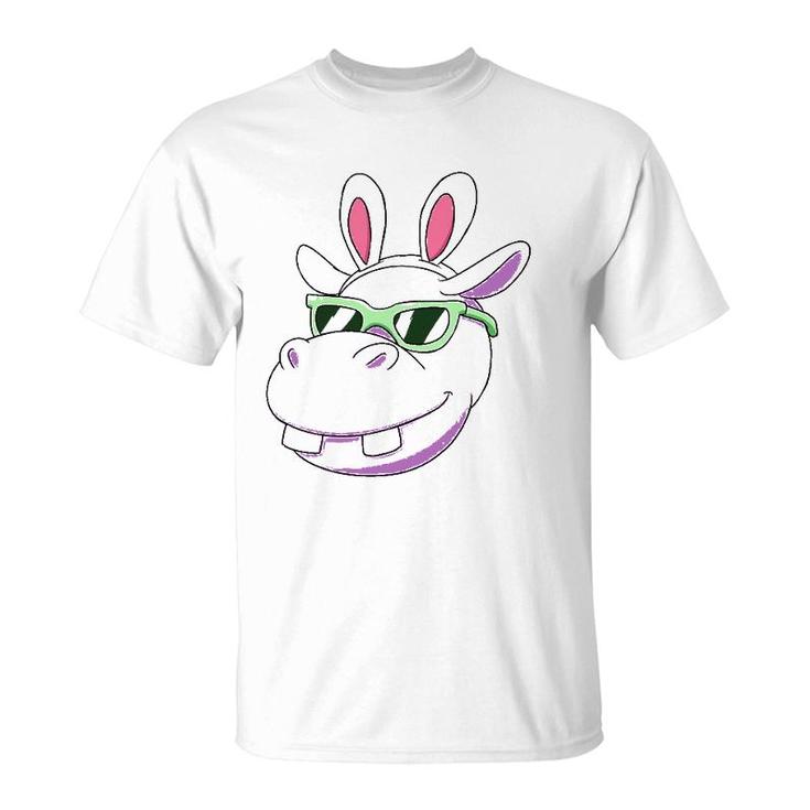 Hippo Easter Bunny Rabbit Ears Cute Tee T-Shirt