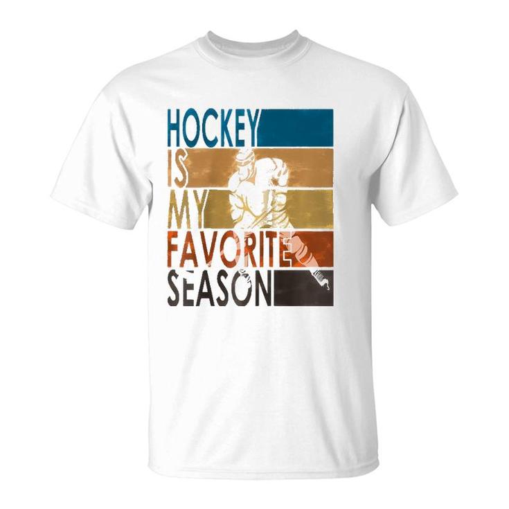 Hockey Is My Favorite Season Gamer Mode Cool Raglan Baseball Tee T-Shirt