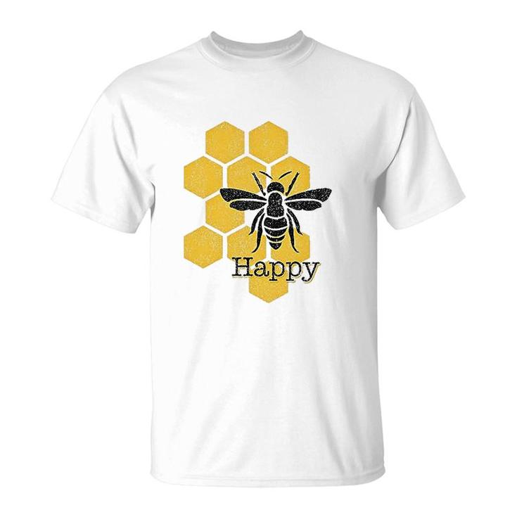 Honeycomb Bee Happy T-Shirt Honeycomb Bee Happy T-Shirt