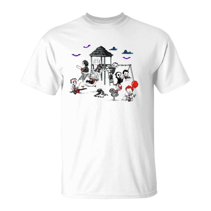 Horror Clubhouse In Park Funny Halloween Costume T-Shirt