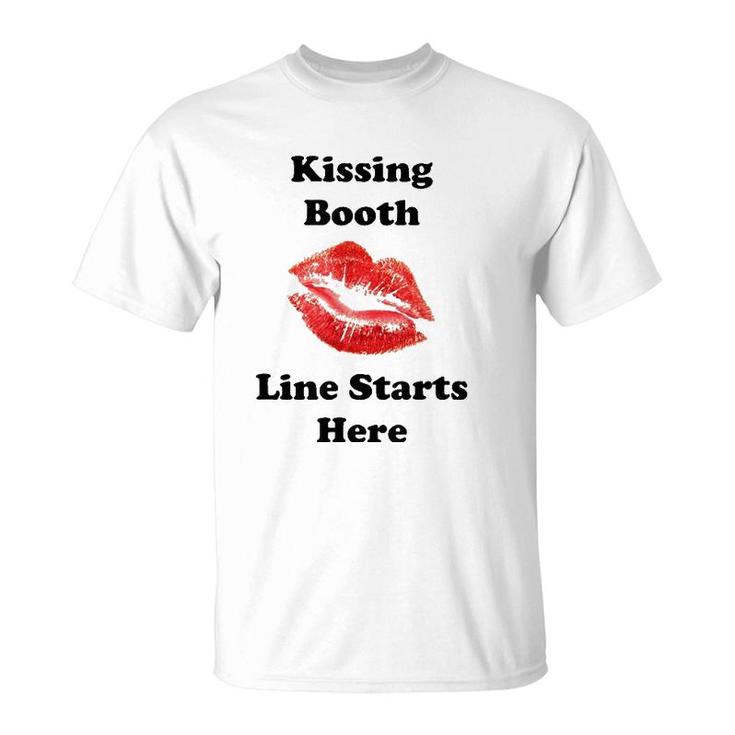 Hot Lips Kissing Booth Line Starts Here T-Shirt