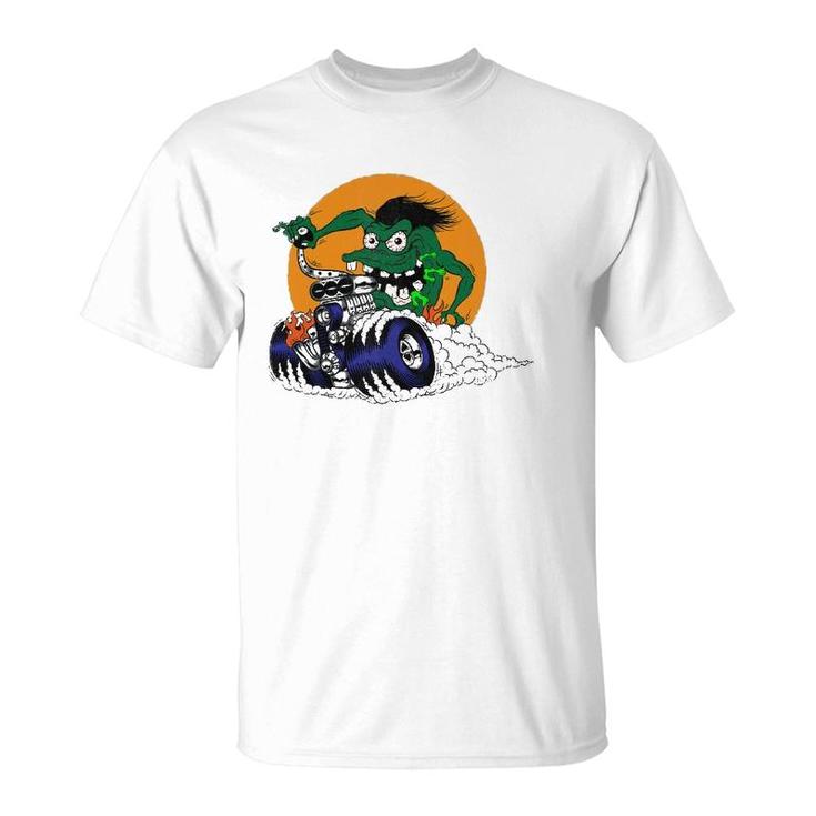 Hot Rod Monster V8 Engine Drag Race Speed Demon T-Shirt