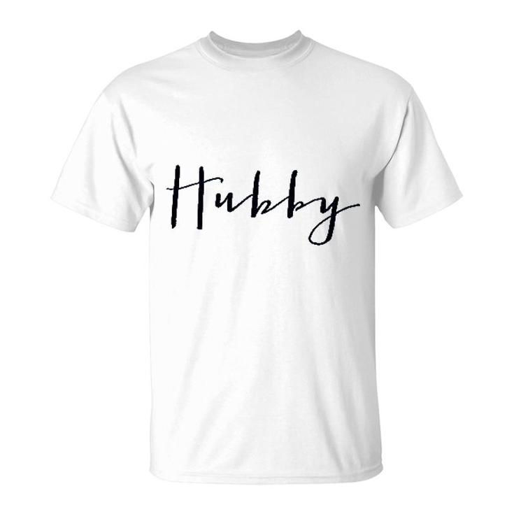 Hubby Wifey Just Married Couples Husband And Wife Wedding Gift T-Shirt