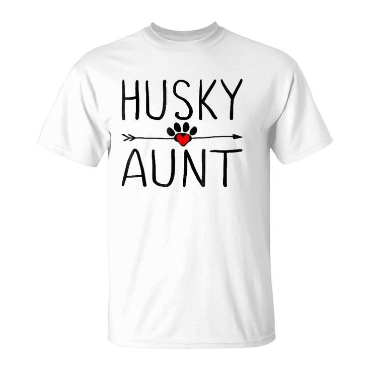 Husky Aunt Funny Dog Lover Auntie Gift For Mothers Day T-Shirt