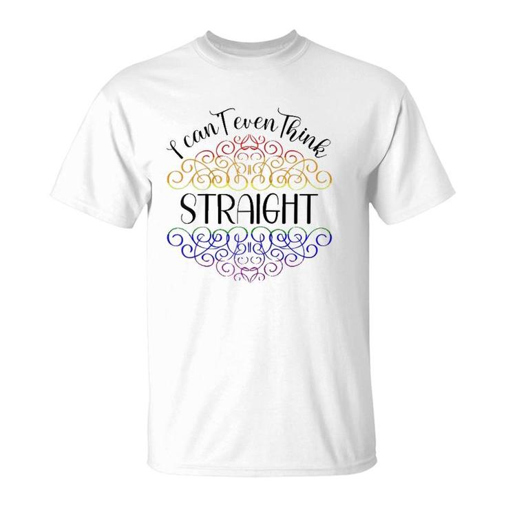 I Can't Even Think Straight Rainbow Gay Pride Parade Lgbtq Raglan Baseball Tee T-Shirt