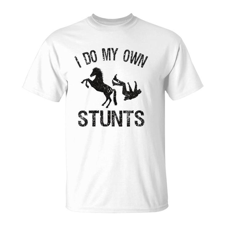 I Do My Own Stunts Broken Bone Horse Women Men Distressed V-Neck T-Shirt