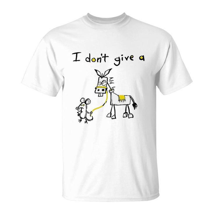 I Dont Give A Rats Mouse Walking Donkey T-Shirt