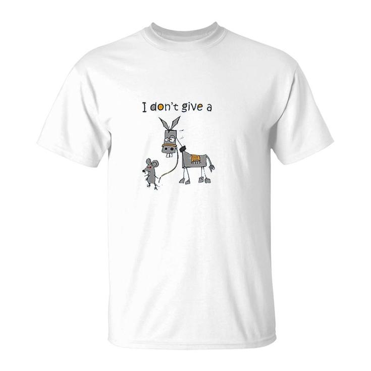 I Dont Give A Rats Mouse Walking Donkey T-Shirt