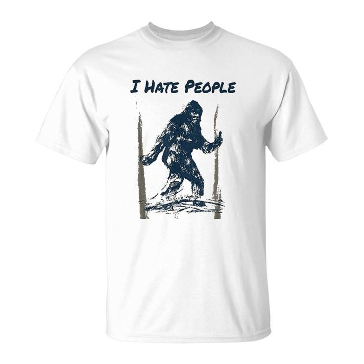 I Hate People Funny Bigfoot Camping T-Shirt