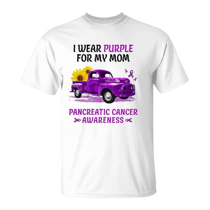 I Wear Purple For My Mom Pancreatic Cancer Awareness 98 Ver2 T-Shirt