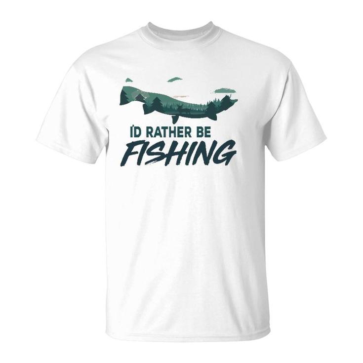 I'd Rather Be Fishing Trout Vintage Outdoor Nature Fisherman T-Shirt