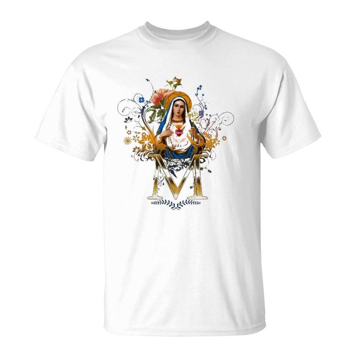 Immaculate Heart Of Mary Our Lady Blessed Mother Catholic T-Shirt