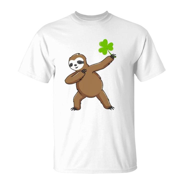 Irish Leprechaun Dabbing Sloth St Patrick's Day Gift Green T-Shirt